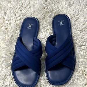 Shade and Shore Royal blue slide sandals sz7